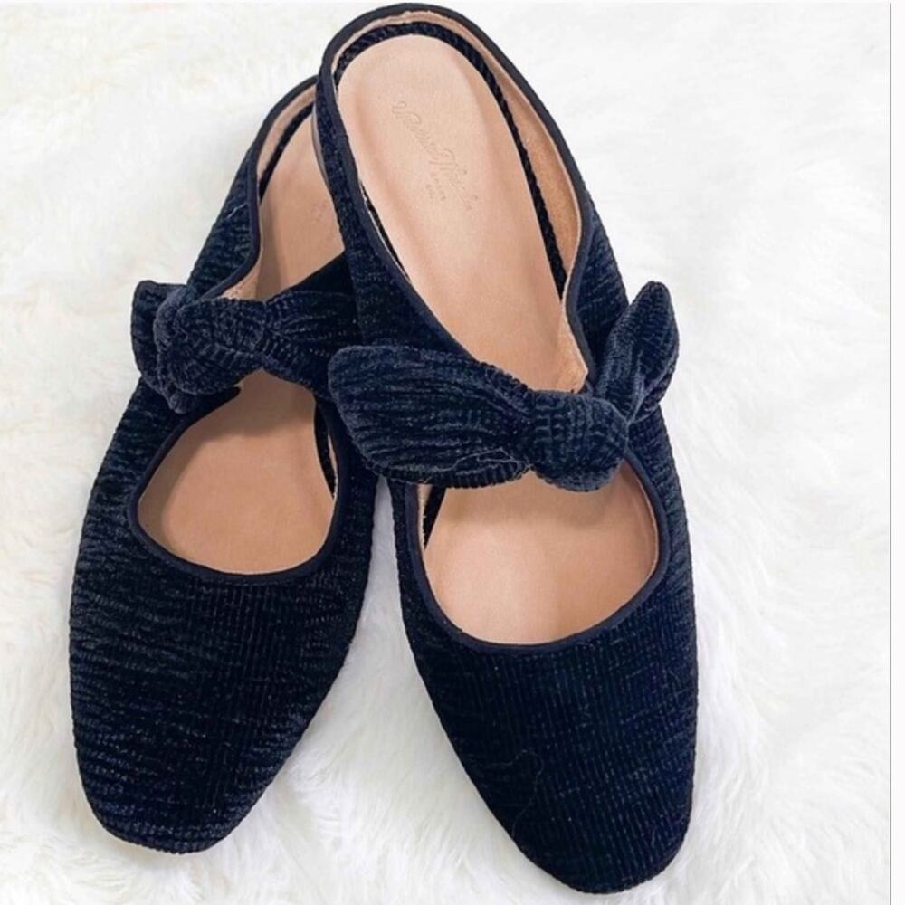 Universal Thread Mules Women's Angelica slip on bow flats  9.5 NWT Coquette Goth
